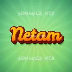 netam in Green Rays style - 3D name wallpaper