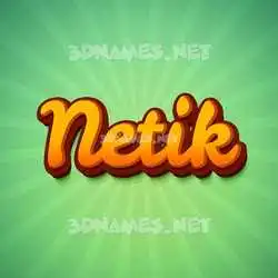 netik in Green Rays style - 3D name wallpaper