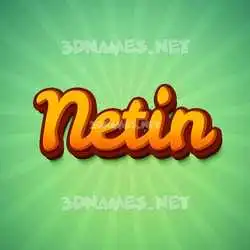 netin in Green Rays style - 3D name wallpaper