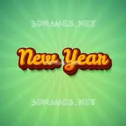 new year in Green Rays style - 3D name wallpaper