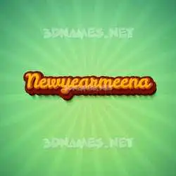 newyearmeena in Green Rays style - 3D name wallpaper