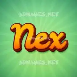 nex in Green Rays style - 3D name wallpaper