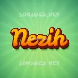 nezih in Green Rays style - 3D name wallpaper