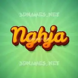 nghja in Green Rays style - 3D name wallpaper
