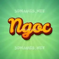 ngoc in Green Rays style - 3D name wallpaper