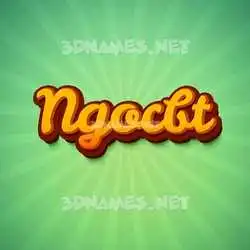 ngocbt in Green Rays style - 3D name wallpaper