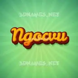 ngocvu in Green Rays style - 3D name wallpaper