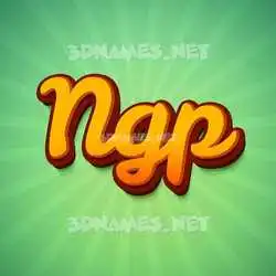 ngp in Green Rays style - 3D name wallpaper