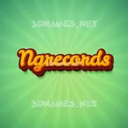 ngrecords in Green Rays style - 3D name wallpaper