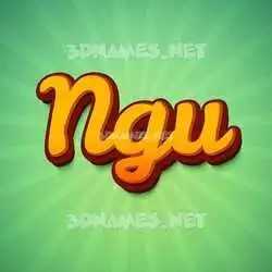 ngu in Green Rays style - 3D name wallpaper