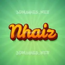 nhaiz in Green Rays style - 3D name wallpaper