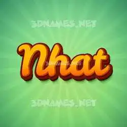 nhat in Green Rays style - 3D name wallpaper