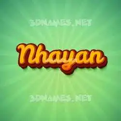 nhayan in Green Rays style - 3D name wallpaper