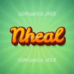 nheal in Green Rays style - 3D name wallpaper