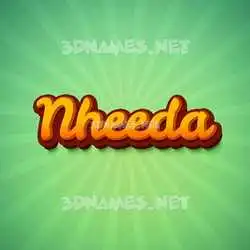 nheeda in Green Rays style - 3D name wallpaper