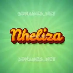 nheliza in Green Rays style - 3D name wallpaper