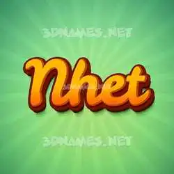nhet in Green Rays style - 3D name wallpaper