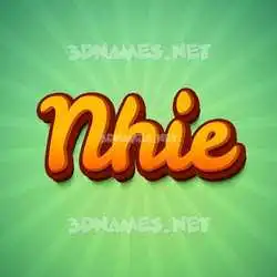 nhie in Green Rays style - 3D name wallpaper