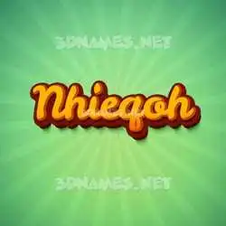 nhieqoh in Green Rays style - 3D name wallpaper