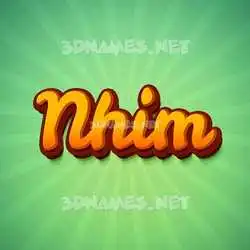 nhim in Green Rays style - 3D name wallpaper