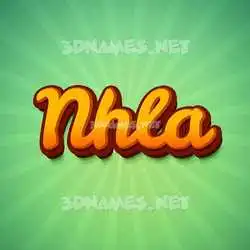 nhla in Green Rays style - 3D name wallpaper
