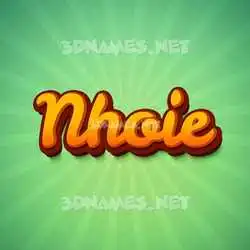 nhoie in Green Rays style - 3D name wallpaper