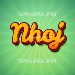 nhoj in Green Rays style - 3D name wallpaper