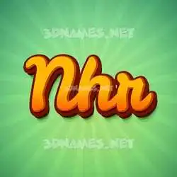nhr in Green Rays style - 3D name wallpaper