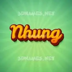 nhung in Green Rays style - 3D name wallpaper