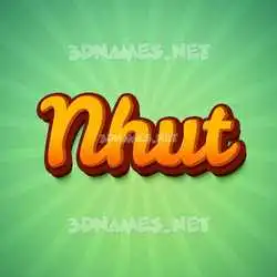 nhut in Green Rays style - 3D name wallpaper