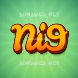 ni9 in Green Rays style - 3D name wallpaper