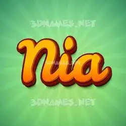 nia in Green Rays style - 3D name wallpaper