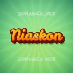 niaskon in Green Rays style - 3D name wallpaper