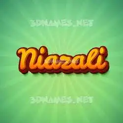 niazali in Green Rays style - 3D name wallpaper