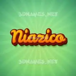 niazico in Green Rays style - 3D name wallpaper