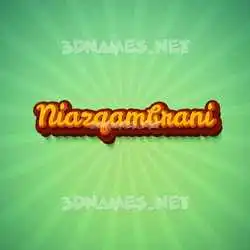 niazqambrani in Green Rays style - 3D name wallpaper