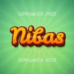 nibas in Green Rays style - 3D name wallpaper