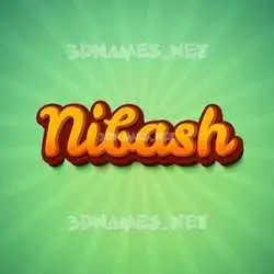 nibash in Green Rays style - 3D name wallpaper