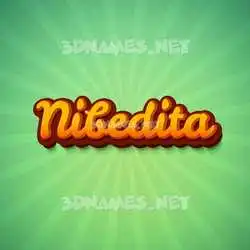 nibedita in Green Rays style - 3D name wallpaper