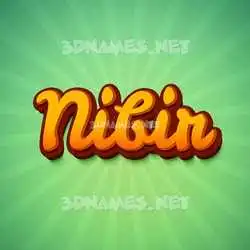 nibir in Green Rays style - 3D name wallpaper