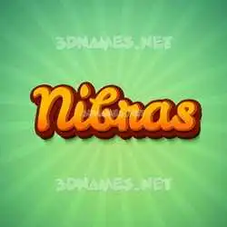 nibras in Green Rays style - 3D name wallpaper