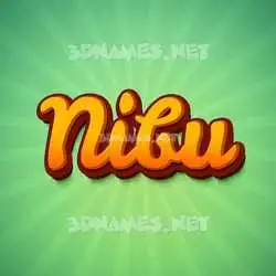 nibu in Green Rays style - 3D name wallpaper