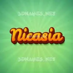 nicasia in Green Rays style - 3D name wallpaper
