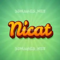 nicat in Green Rays style - 3D name wallpaper