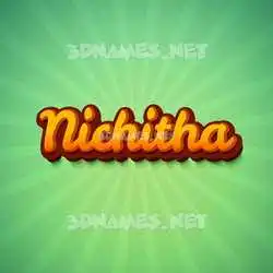 nichitha in Green Rays style - 3D name wallpaper