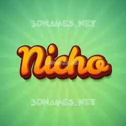 nicho in Green Rays style - 3D name wallpaper