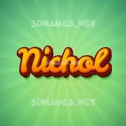nichol in Green Rays style - 3D name wallpaper