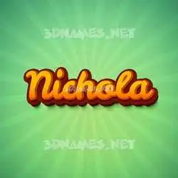 nichola in Green Rays style - 3D name wallpaper