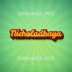 nicholadhaya in Green Rays style - 3D name wallpaper