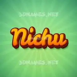nichu in Green Rays style - 3D name wallpaper